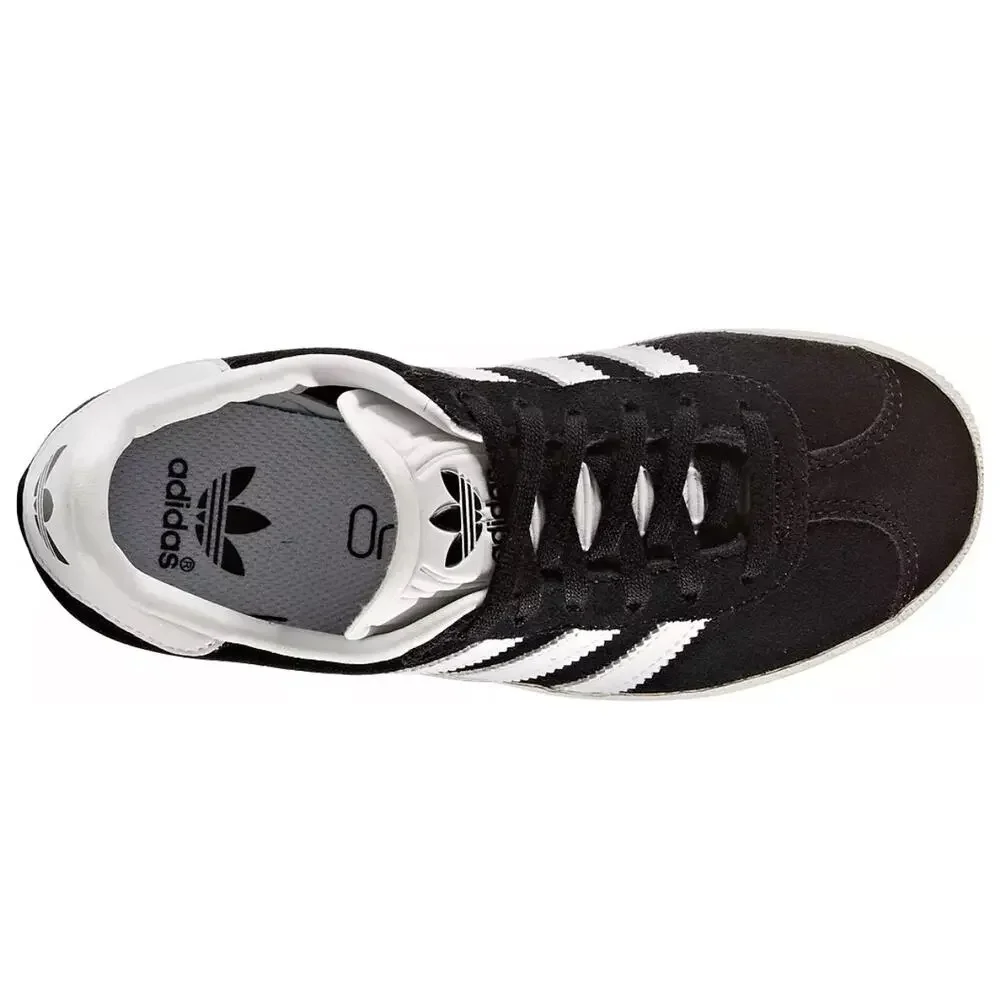 ADIDAS Original Kids' 5 CORE BLACK Gazelle Suede Black/White BB2502 NIB
